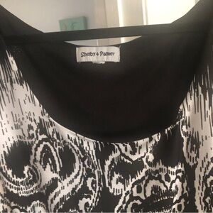 Chic Black and White Patterned Dress, 60” long